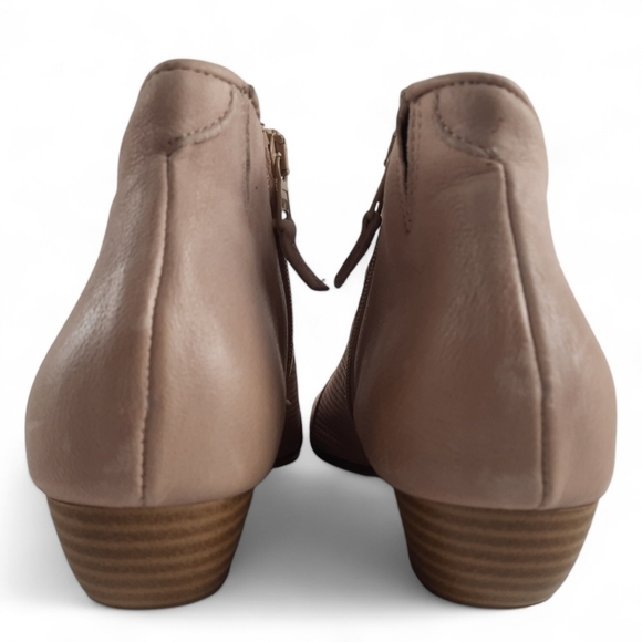 MIZ MOOZ Clermont Peep Toe Leather Heeled Booties Laser Cut Sandals Heels 7.5 - Picture 13 of 14